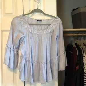 American eagle pinstripe off the shoulder top